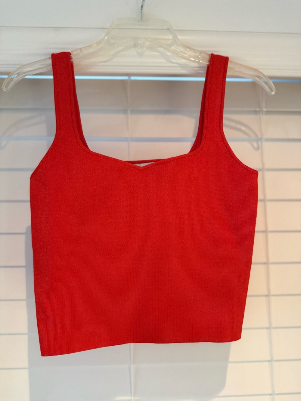 Women’s Red Ribbed Tank Top